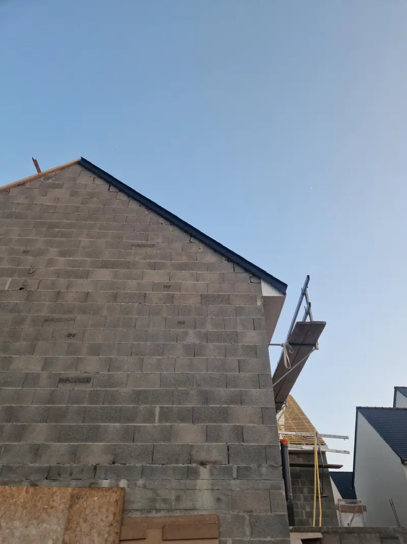 Pignon en blocs béton